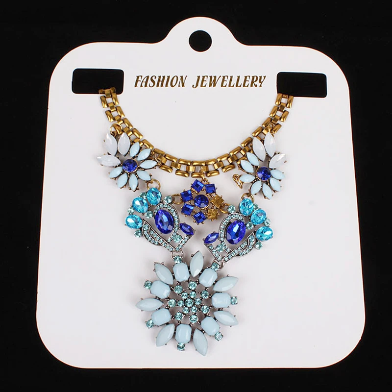 Big Size 18x20.8cm "Fashion Jewellery" Necklace Jewelry Display Cards New White Paper Necklace ...