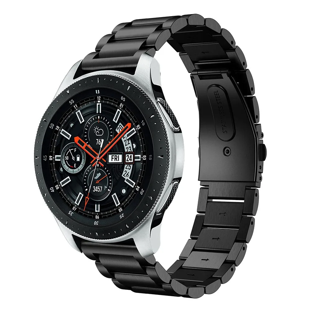 Модный ремешок из нержавеющей стали для samsung Galaxy Watch 42 мм 46 мм ремешок для умных часов Металл три цепочки ремешок на запястье, браслет ремень