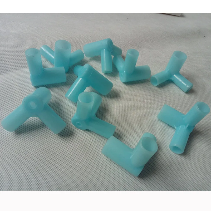 different size outputs three way fitting 20x15x15cm-lught blue-1 