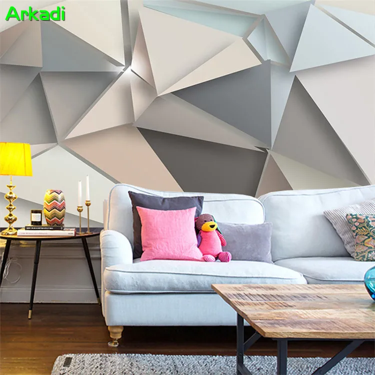 Custom Photo Wallpaper 3D Modern TV Background Living Room Bedroom Abstract Art Wall Mural Geometric Triangle Sofa Wallcovering Custom Photo Wallpaper 3D Modern TV Background Living Room Bedroom Abstract Art Wall Mural Geometric Triangle Sofa Wallcovering