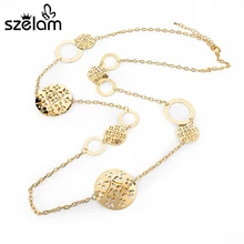 Szelam винтажные золотые ожерелья с подвесками для женщин длинное эффектное ожерелье ожерелье SNE150854