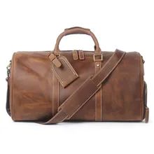 BOLEKE, винтажная сумка для багажа, мужские дорожные сумки, bolsa de viagem grande de couro masculina, crazy horse, натуральная кожа, мужская сумка для путешествий