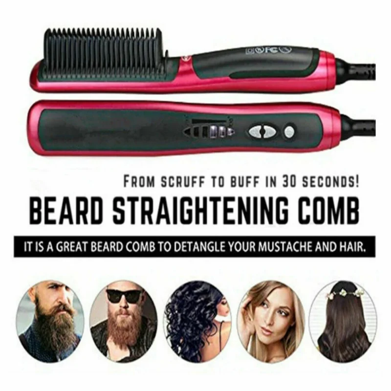 Электрическая щетка для выпрямления волос, прямые вьющиеся волосы, расческа для мужчин, выпрямитель для бороды, стильные многофункциональные расчески для волос