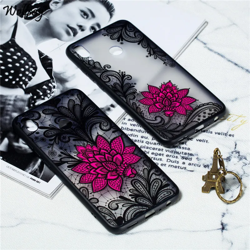 

Wolfsay Sexy Flower Case Huawei Honor 8X Case Retro Lace Pattern Phone Case Huawei Honor 8X Plastic Shell Huawei Honor 8X Fundas