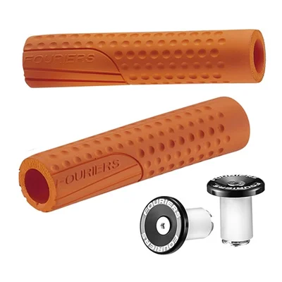 1 компл. Fouriers GP-S001 MTB велосипед силиконовая резина поролоновая ручка Грипсы ЧПУ сплав концы материал - Цвет: orange