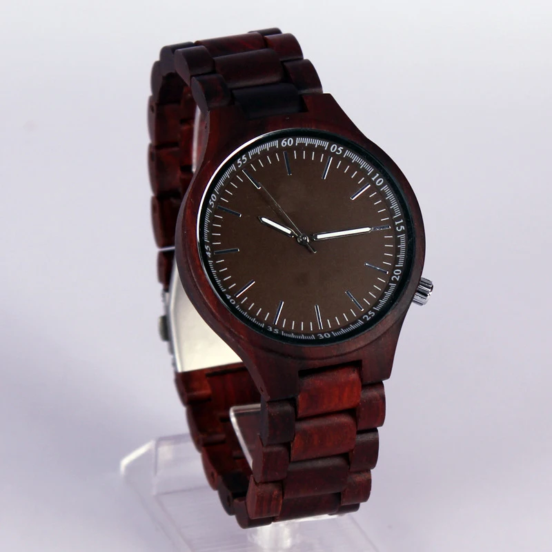 

Brand Fashion Men's Wood Wristwatch Luminous Hand Quartz Watch Analog Handmade Nature Bamboo Strap Retro Men Wristwatch