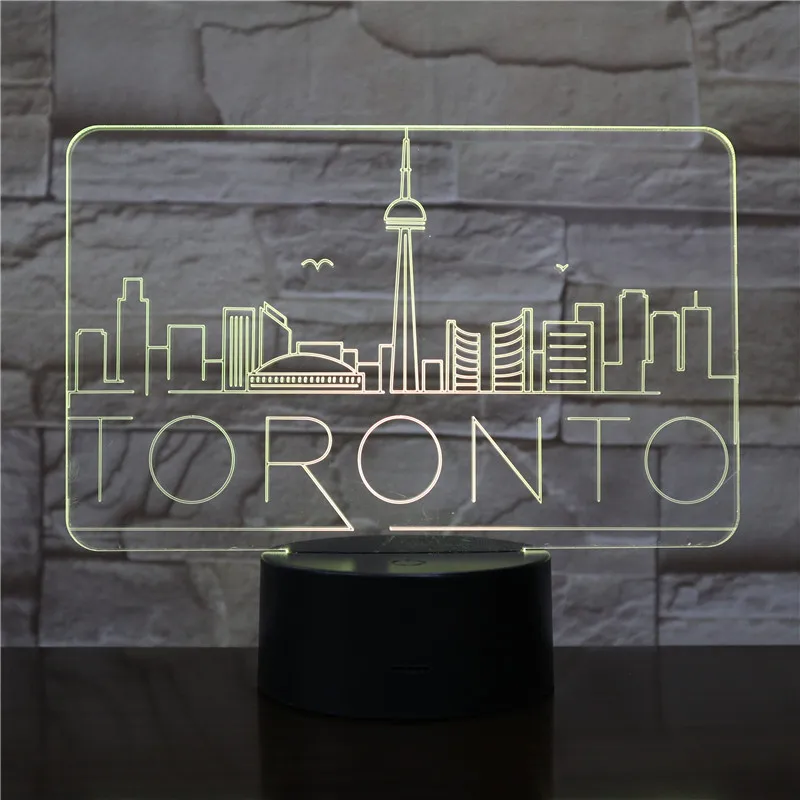 

Usb 3d Led Night Light City Toronto Atmosphere Lamp Decoration RGB Kids Baby Gift Famous Buildings Table Lamp Bedside neon