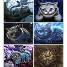 5d diy pintura diamante pintado gato bonito na árvore broca cheia mosaico diamante bordado ponto cruz artesanato decoração para casa presente