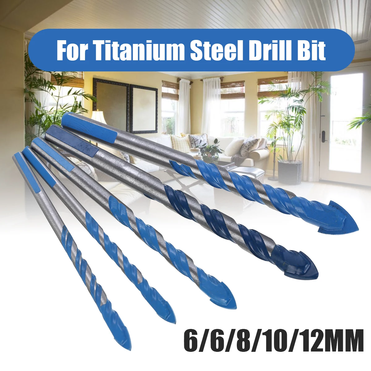 5pcs/lot 6/8/10/12mm Titanium Coated HSS Drill Bit Electric Drill Metal Hole Grooving Drill Saw Carpenter Woodworking Tools