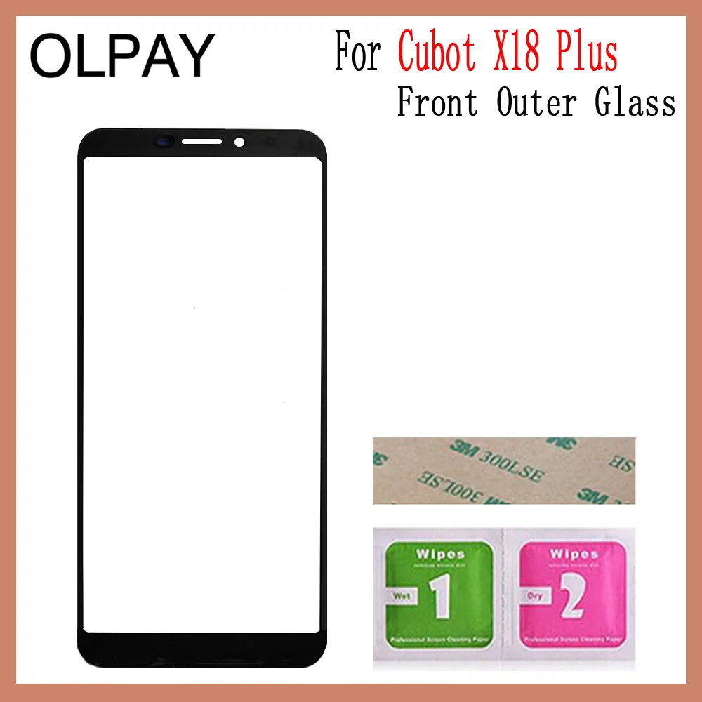 OLPAY 5,99 дюймов для Cubot X18 Plus Сенсорная панель передняя внешняя стеклянная линза сенсорный экран без ЖК дигитайзера