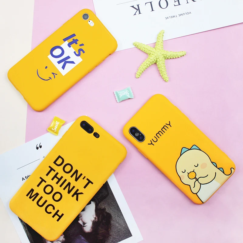 

Case Cute Animal Patterned For iPhone X XS Max XR 8 7 6S 6 5S SE Yellow Case Silicone Phone Back Cover For iPhone 8 7 6 6S Plus