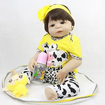 

23'' Lifelike Bebes Reborn Baby Dolls White Skin Babies Doll Full Vinyl Body So Truly Girl Model Doll For Toddler Toy Kids Gifts