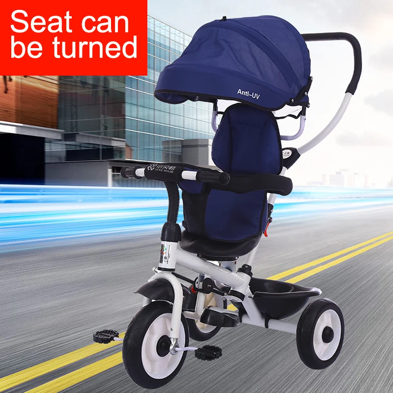 

Child Tricycle Stroller Bicycle 1-3-5 Years Wheelchair Functional Three Wheels Stroller 3 In 1 Pram Baby Child Tricycle Trolley