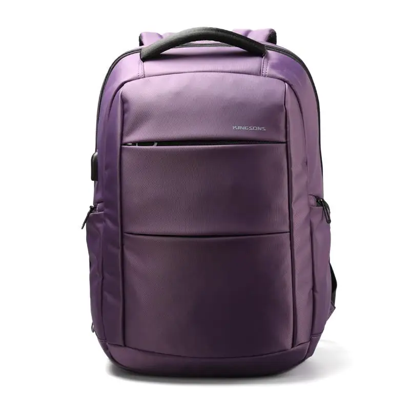 Kingsons модный мужской рюкзак для ноутбука, деловой рюкзак для путешествий, школьная сумка, рюкзак Mochilas, ранец, сумка через плечо - Цвет: PURPLE