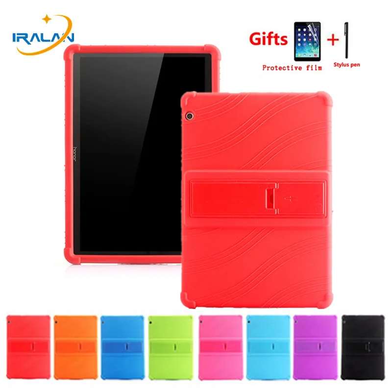 

Soft Silicone PC back Cases For Huawei MediaPad T5 10 AGS2-W09/L09/L03/W19 10.1" Tablet Stand Cover For huawei T5 10 Case+3 in 1