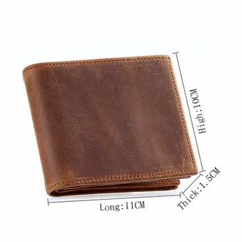 

New Men Vintage Genuine Leather Casual Business Short Wallets Pocket Card ID Credit Purse Organizer Men Wallet 2018 THINKTHENDO