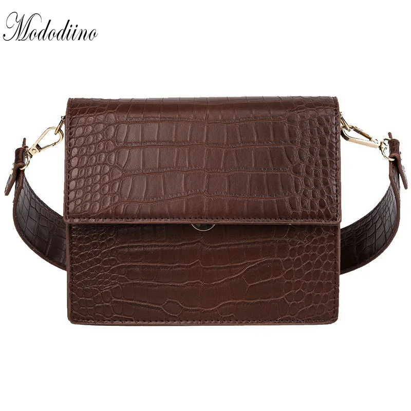 

Mododiino Alligator Crossbody Bags for Women 2019 Small Vintage Bags Retro Female Pu Leather Hasp Ladies Messenger Bags DNV1048