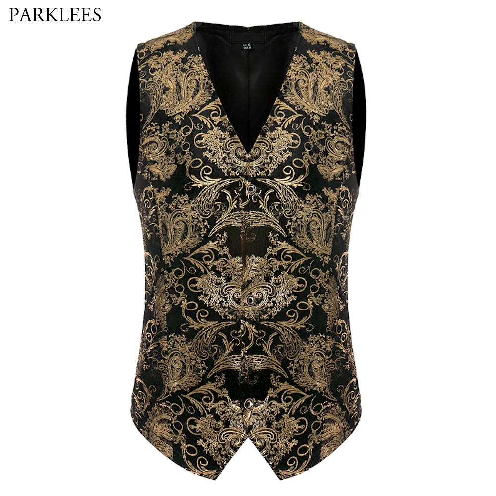 mens gold vest and tie