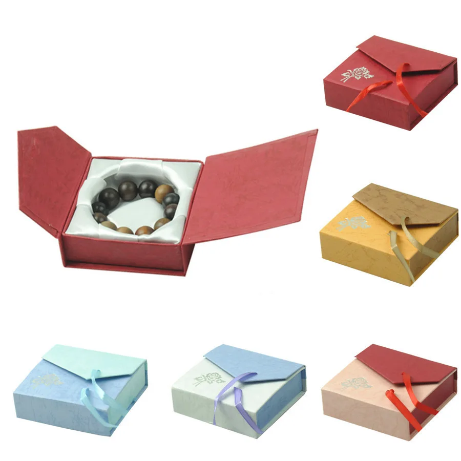 High Quality 9.5*9*3CM Paper Bracelet Box Bowknot Jewelry Box For