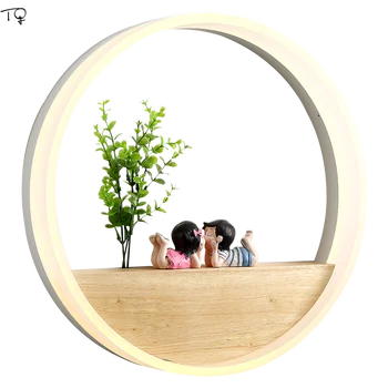 

Cozy Bedside Wall Lamp Wood Led Light Fixtures Simple Nordic Modern Bedroom Dining Living Room Creative Warm Corridor Decor Home
