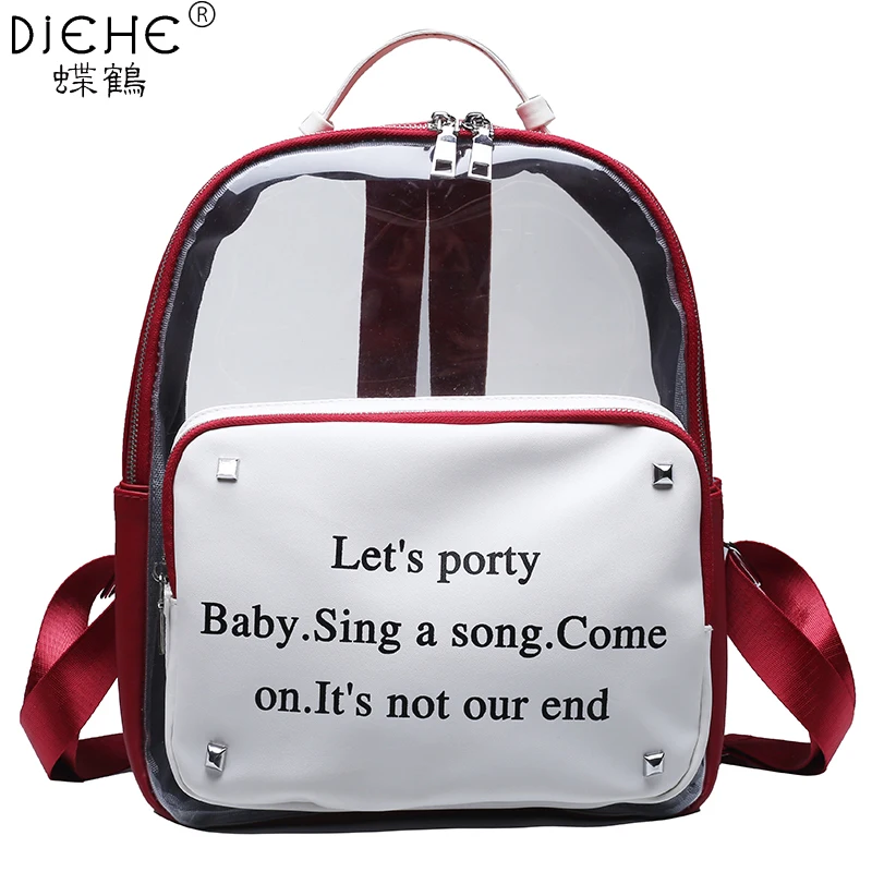 

Fashion Women Transparent Backpack High Quality PVC Cool Clear Bag Student Harajuku School Bag Backpack Holographic Backpacks