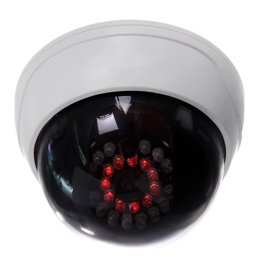 MOOL Indoor CCTV Fake Dummy Dome Security Camera with IR LEDs White-in