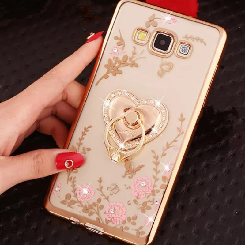 

Glitter Soft Cover Finger Ring Phone Case for Samsung Galaxy A3 A5 A7 2017 J3 J5 Prime J7 Neo 2016 J6 J4 S6 S7 Edge S8 S9 note 9