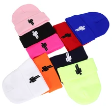 Billie Eilish Beanie for Women Men Unisex Knitted Billie Eilish Hat Embroidery Cartoon Autumn Winter Hip Hop Skullies Cap