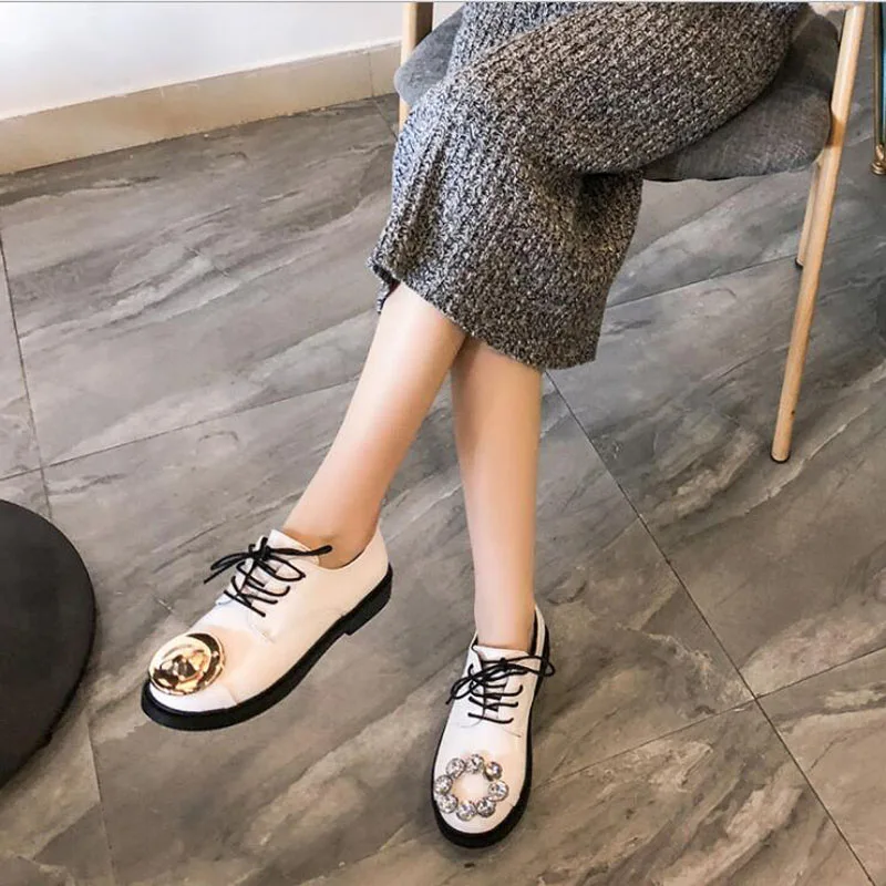 

Classic Brand Shoes Women Casual Pointed Toe Black Oxford Shoes for Women Flats Comfortable Slip on Women Shoes