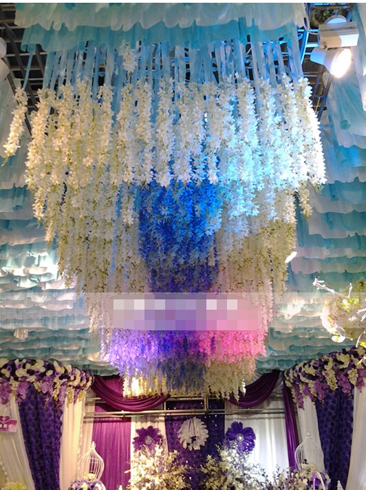 Simulation flower art wedding items.. Household adornment photograph floor window garland. Bracketplant flower heads