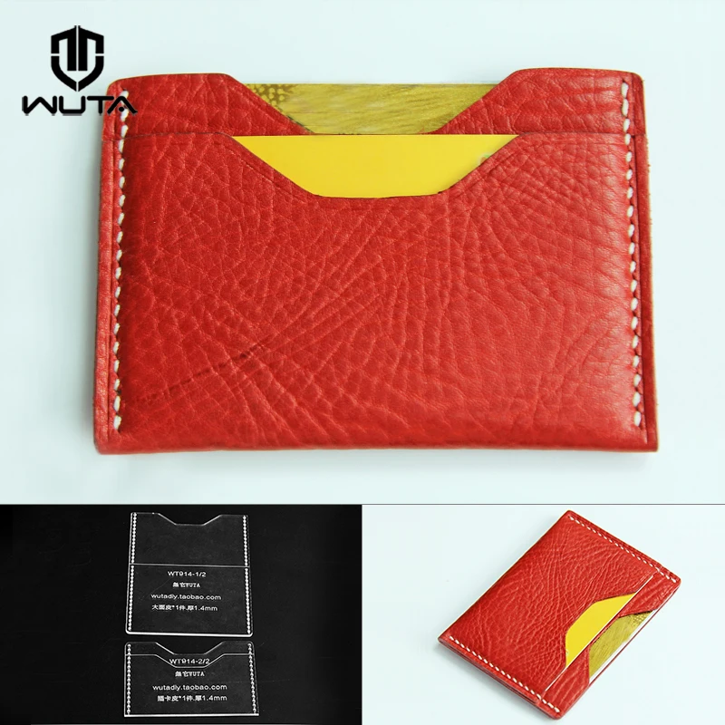 

WUTA 914 Mini Card Case Acrylic Template Horizontal Simple Wallet Acrylic Leather Pattern Set Leather Craft Cutting Tools Model