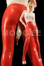 TOP SALE rubber latex leggings with pee bag