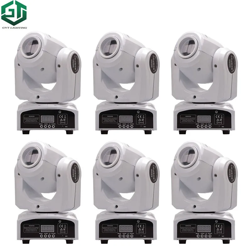 

6pcs/lot 60W RGBW Spot LED Moving Head Stage Light DMX Disco DJ Party Xmas 60w Beam Lighting white color shell