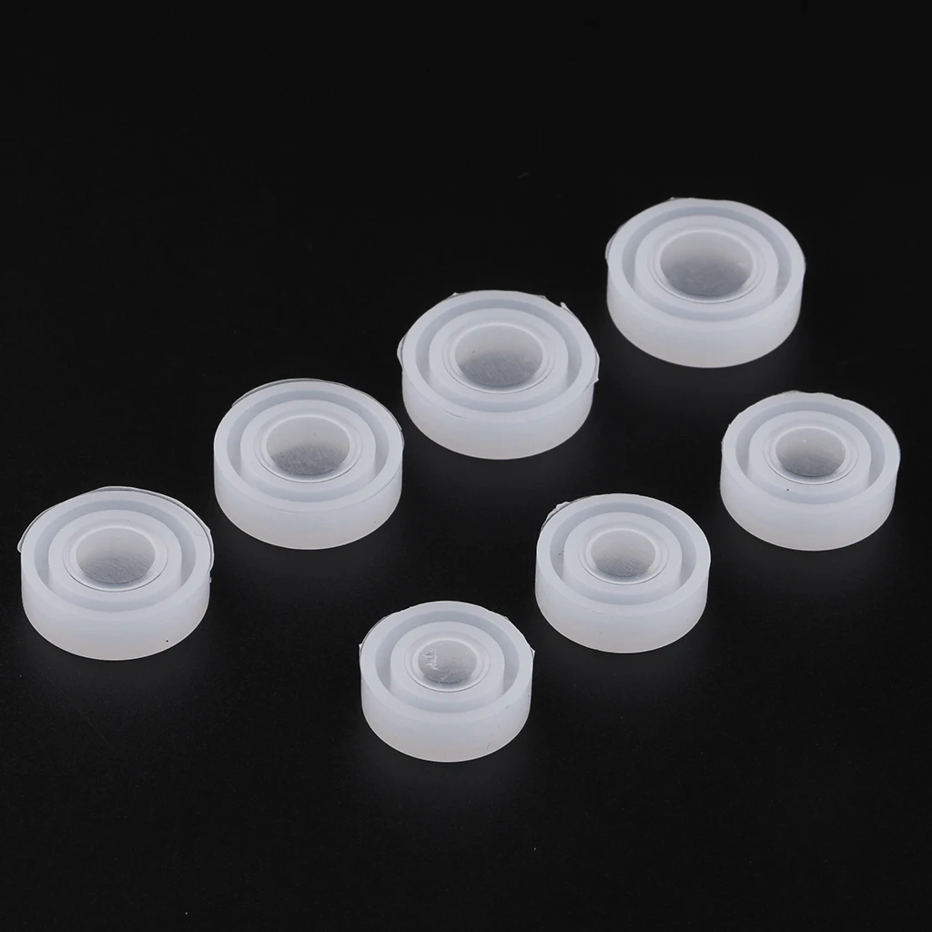 Reusable 7 Pieces Assorted Size Silicone Diy Cambered Flat Ring Mold Resin Jewelry Making Mould Tools Easy To Use And Clean 