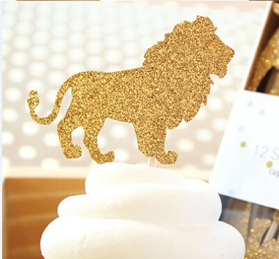 

Glitter lion jungle Safari Animals Cupcake Toppers birthday rustic Wedding Bridal Shower Engagement Party food picks