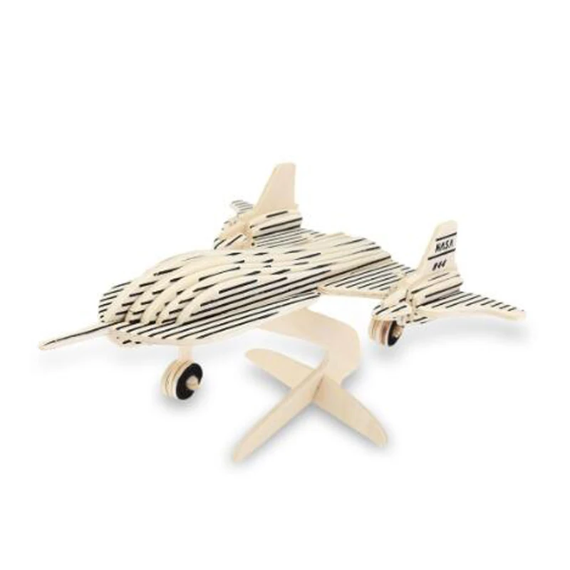 Early Educational Toys DIY Wooden Puzzle three-dimensional Aircraft Model Simulation Construction Kit Toy | Игрушки и хобби
