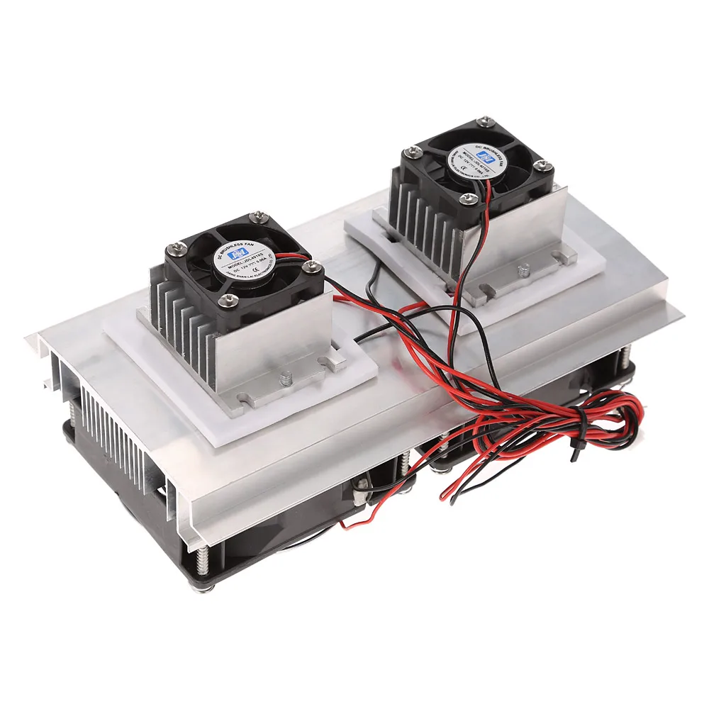 

Thermoelectric Peltier Refrigeration Cooling System Kit Semiconductor Cooler Large Radiator Cold Conduction Module Double Fans