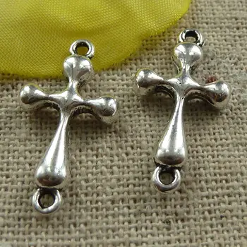 

204 pieces tibetan silver cross connectors 23x12mm #3920