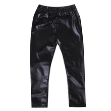 Infant Toddler Baby Kids Girls Black Stretchy Faux Leather Skinny Pants Leggings Fashion Trousers