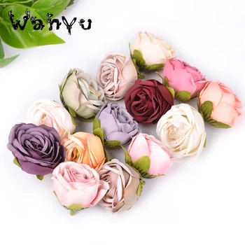 

4CM 80PCS Curly-edged round rose flower heads for home decoration diy handicraft accessories artificial rose flower heads