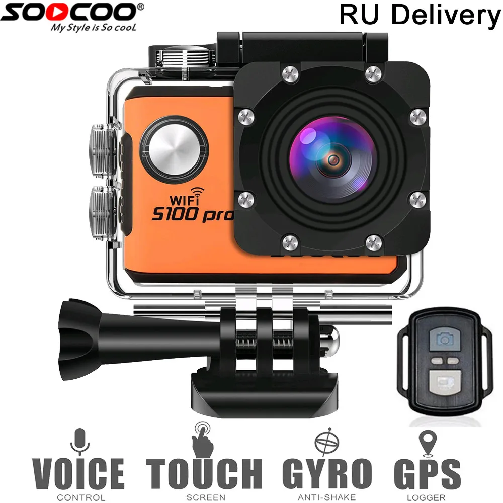 

RU Local Delivery: SOOCOO S100Pro 4K Touchscreen Action Camera Voice Control Waterproof DV Camcorder Video Cam 20MP