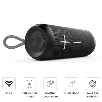 

Wireless Bluetooth Speakers IPX6 Waterproof Subwoofer TWS Connection Speaker 14W Stereo Sound Speakers Wireless Charging w/ Mic