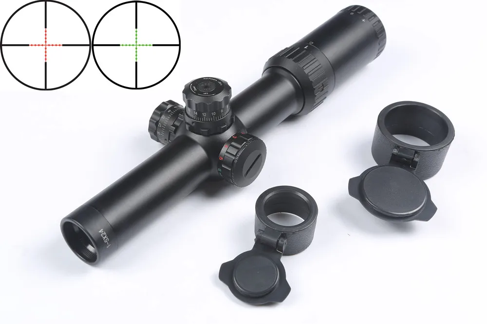 

Tactical optical sight 1-5X24 Red Green Illuminated Reticle Mil-dot Riflescope 30mm tube For Hunting Rifle Airsoft Rifles Airgun