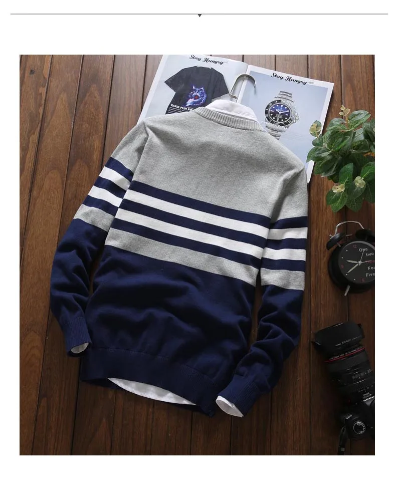 Мужские трикотажные свитеры теплые пуловеры с круглым воротником 2019 демисезонная уличная одежда модная строчка Корейская тонкая мужская