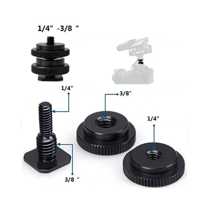10pcs/lot 1/4 And 3/8 Tripod Mount Screw With Double Layer To Flash Hot