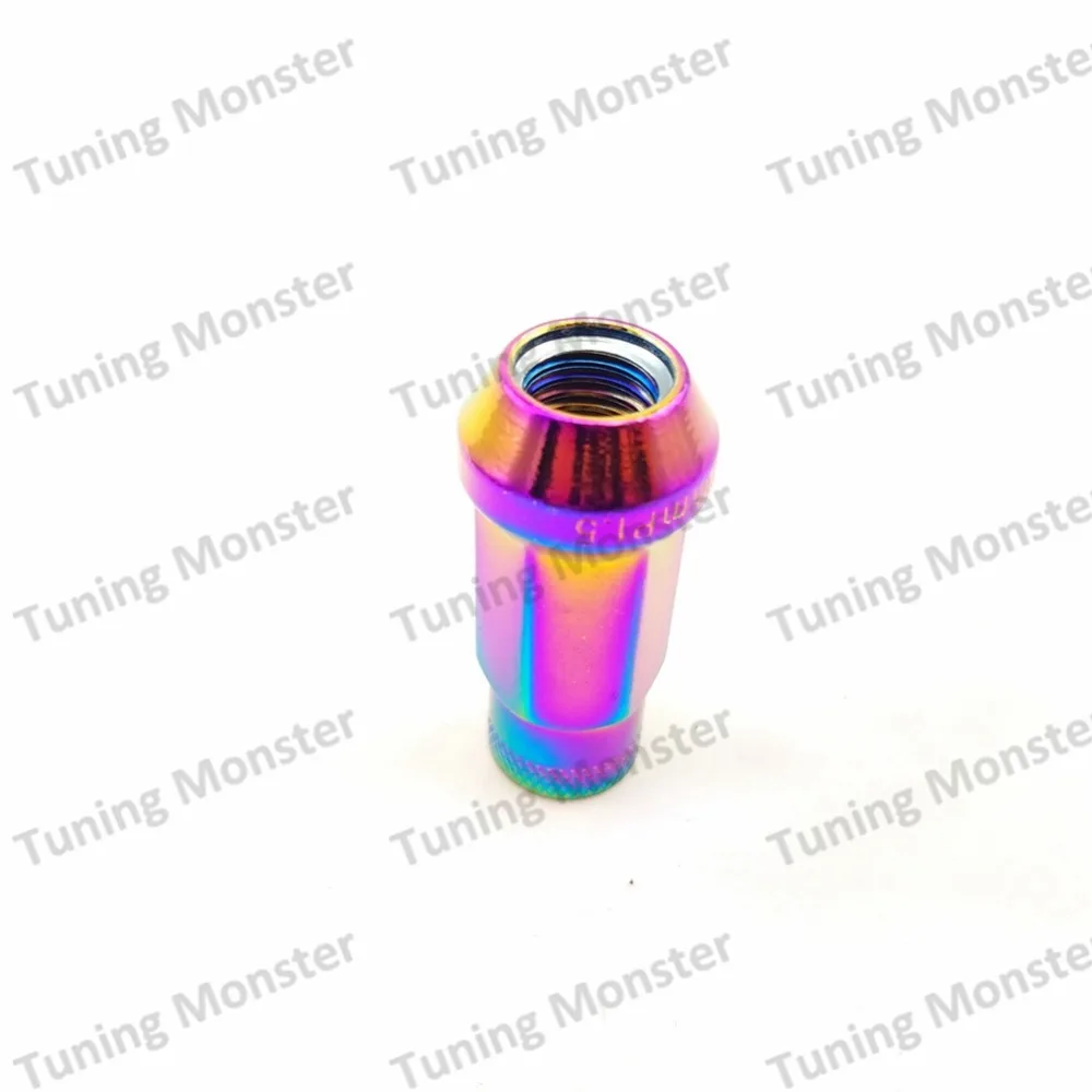 Wheel Lug Bolts 20 Pcs Muteki SR48 Steel Wheel Lug Nuts Length 48mm M12x1.5/M12x1.25 Neo Chrome
