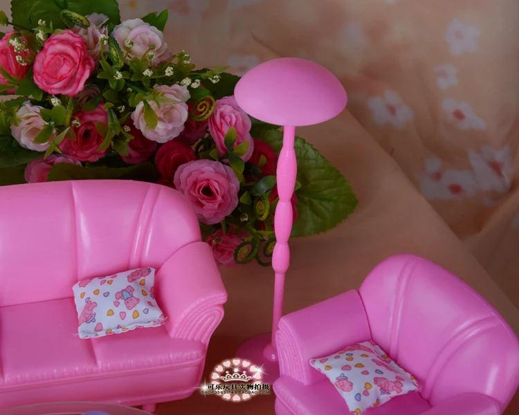 Новые аксессуары для кукол принцесса розовая мебель для моделирования гостиной диван для куклы Барби diy игровые наборы игрушки для девочек 1/6
