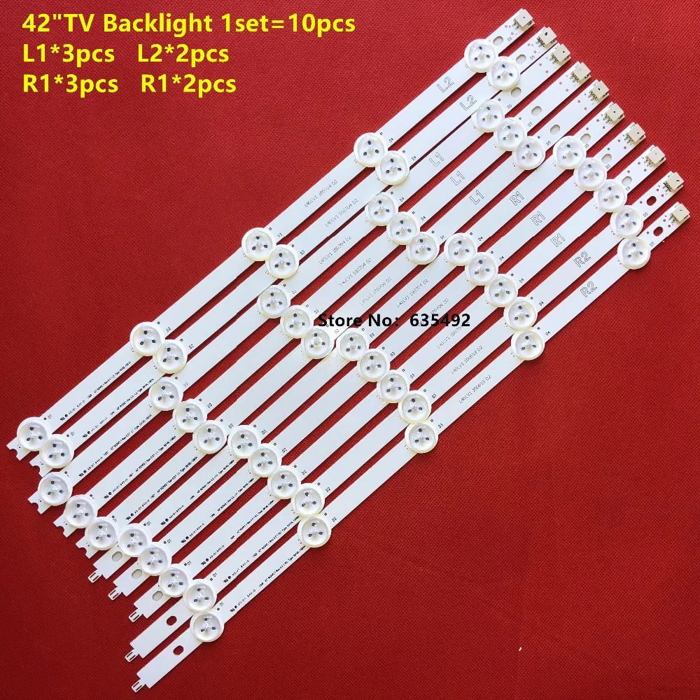 10 шт. светодиодный Подсветка полосы для LG 42LN5204 42LN5200 6916L-1402A 6916L-1403A 6916L-1404A 6916L-1405A V13 cDMS LC420DUE 42LN5300