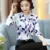 Haute qualité Femmes Floral Chemisier Chemise Luxe Chemisier chemise À Manches Longues style Chinois élégant Vêtements de Travail Chemisier