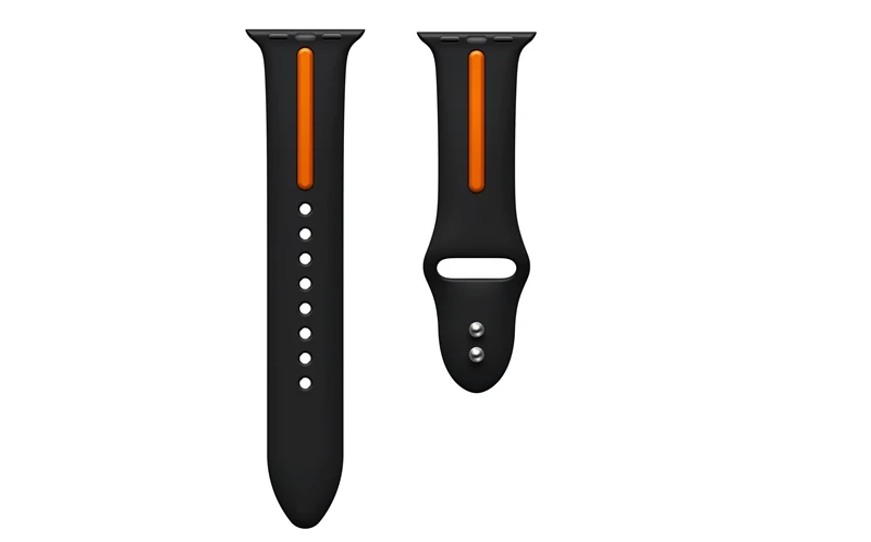 URVOI ремешок для apple watch 4 3 2 ремешок для iwatch спортивный ремешок мягкий силиконовый Ультрамен сменный ремешок с застежкой-булавкой - Цвет ремешка: Black Orange